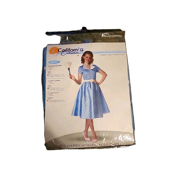 New 50’s “Happy Homemaker” Halloween Costume Women’s Size Small/Medium, Dress - Picture 1 of 6